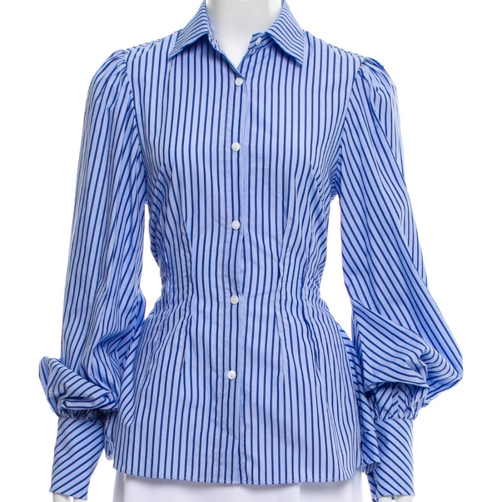Petersyn Puff Sleeve Striped Shirt